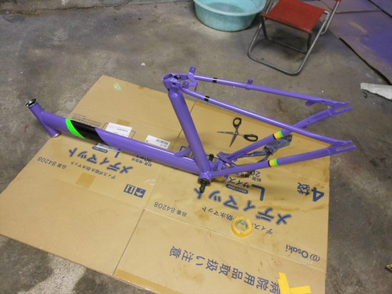 ママチャリ全塗装（エヴァカラー）