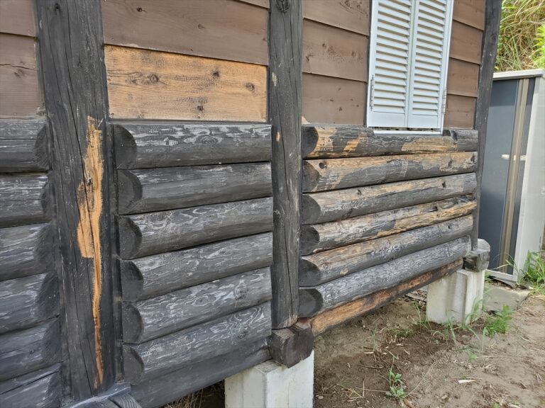 ログハウスの外壁塗装（ナフタデコール）